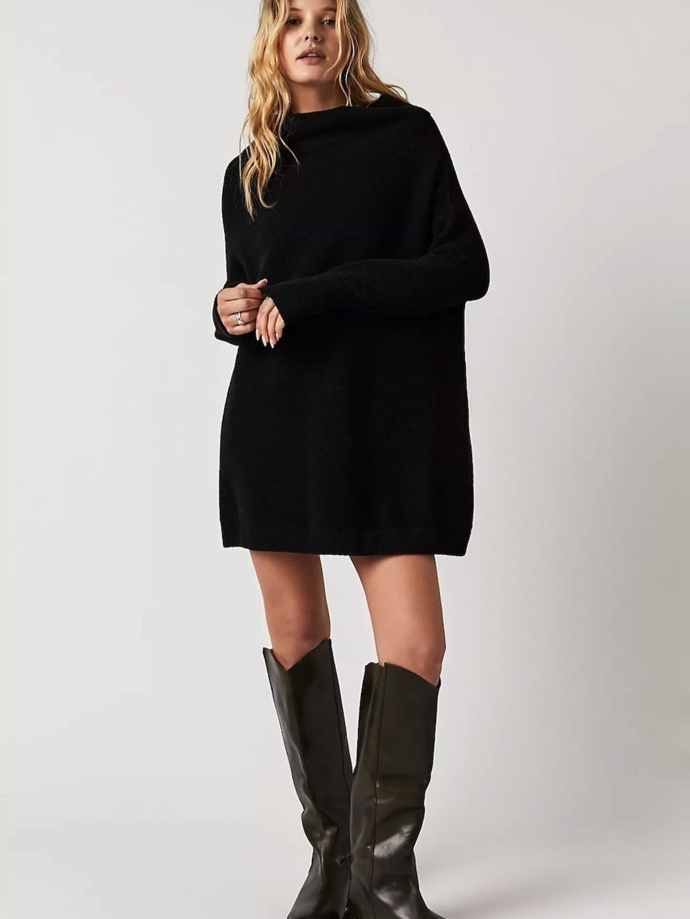 Free People Ottoman Slouchy Sweater Top Black Size Small